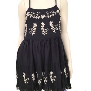 Black Embroidered Boho Sun Dress size Small